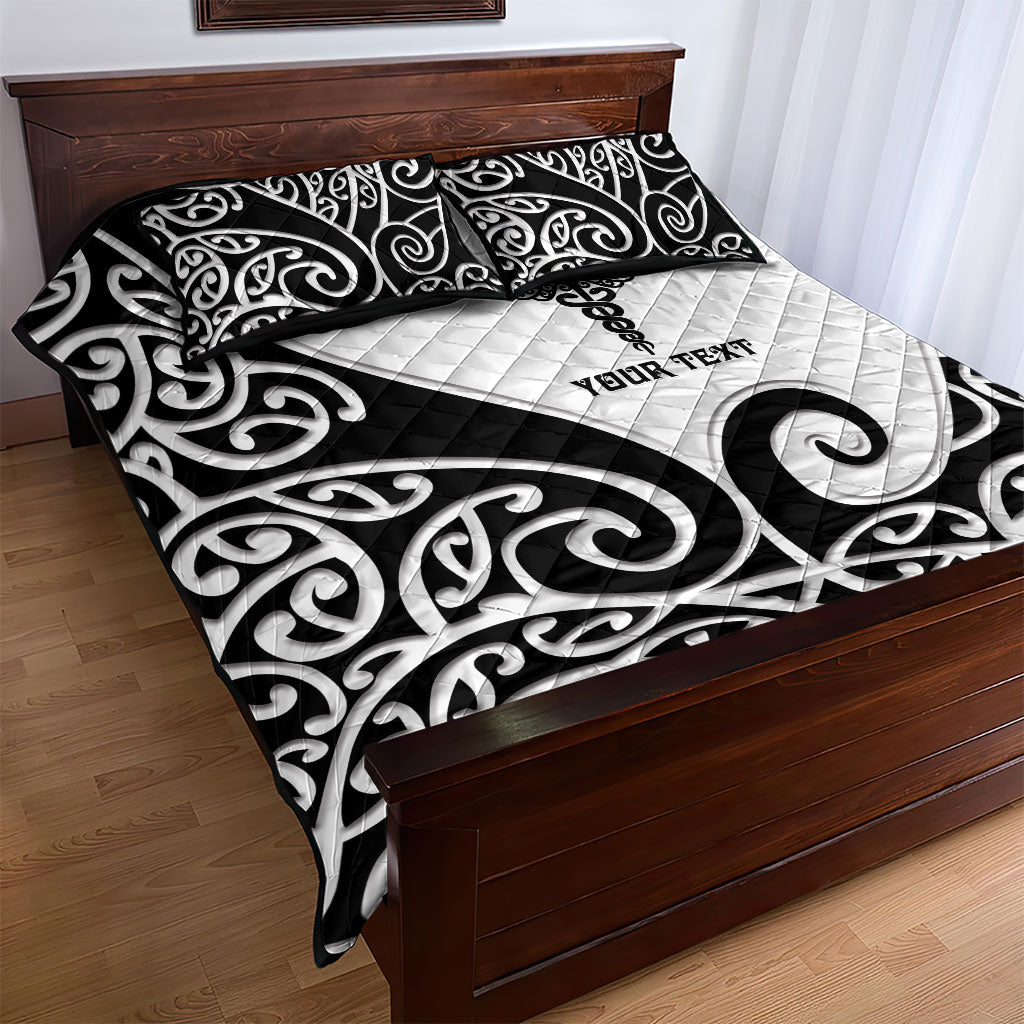 Personalised New Zealand Nurse Quilt Bed Set Maori Koru Black Version LT05 - Polynesian Pride