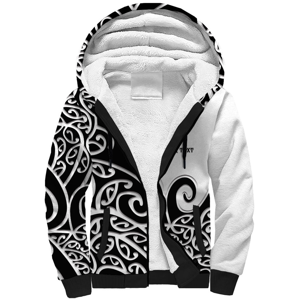 Personalised New Zealand Nurse Sherpa Hoodie Maori Koru Black Version LT05 Unisex Black - Polynesian Pride