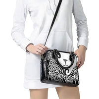 Personalised New Zealand Nurse Shoulder Handbag Maori Koru Black Version LT05 - Polynesian Pride