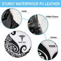 Personalised New Zealand Nurse Spare Tire Cover Maori Koru Black Version LT05 - Polynesian Pride