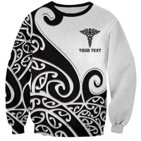 Personalised New Zealand Nurse Sweatshirt Maori Koru Black Version LT05 Unisex Black - Polynesian Pride
