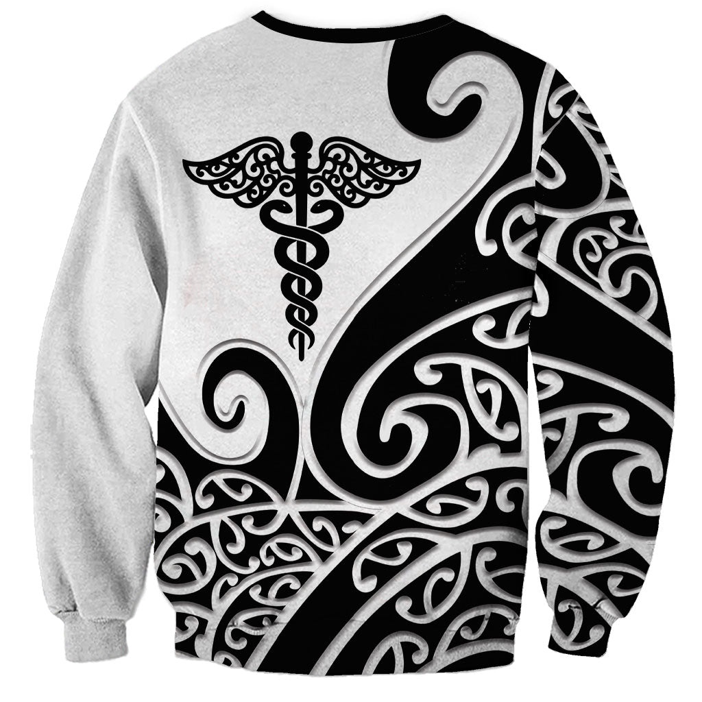Personalised New Zealand Nurse Sweatshirt Maori Koru Black Version LT05 - Polynesian Pride