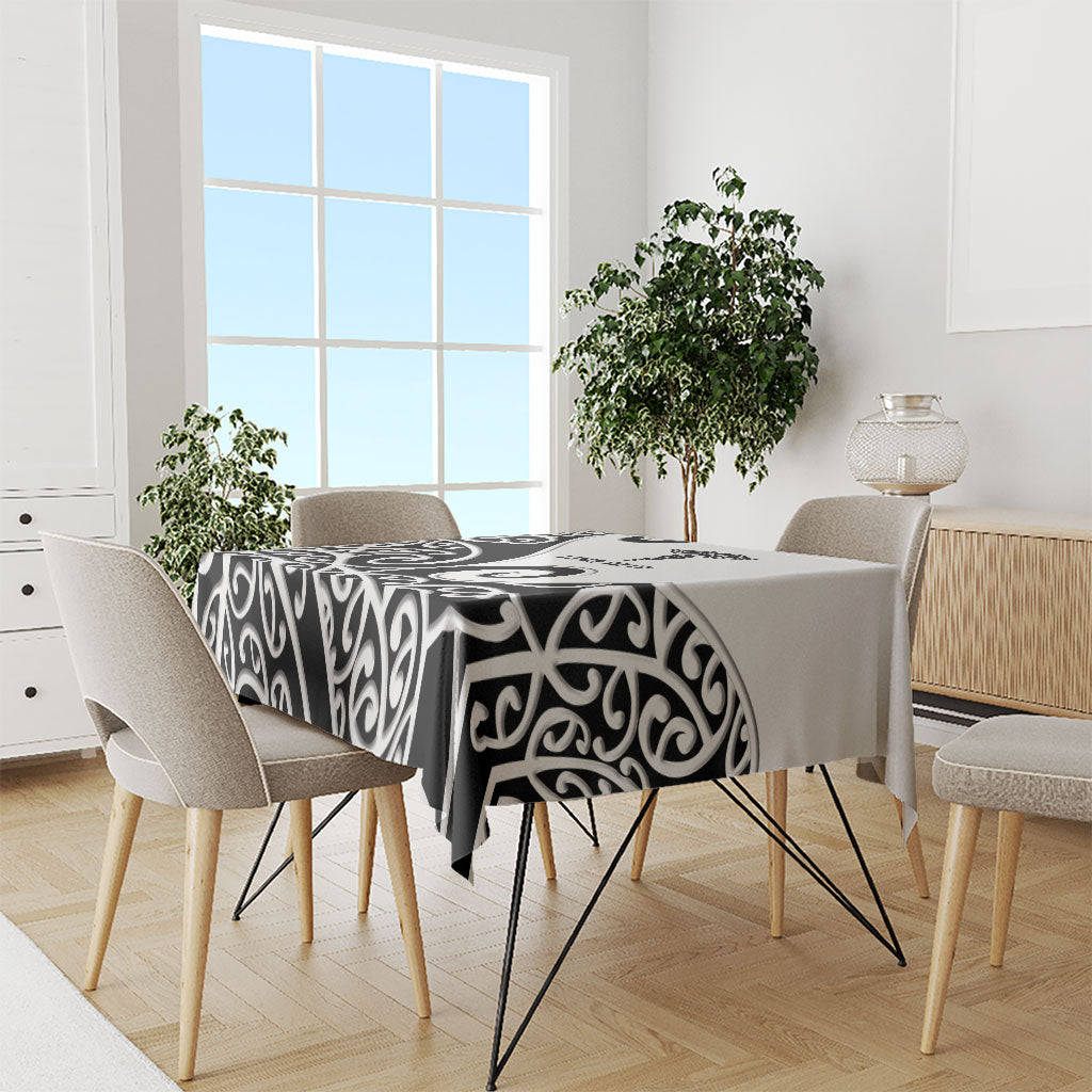 Personalised New Zealand Nurse Tablecloth Maori Koru Black Version LT05 - Polynesian Pride