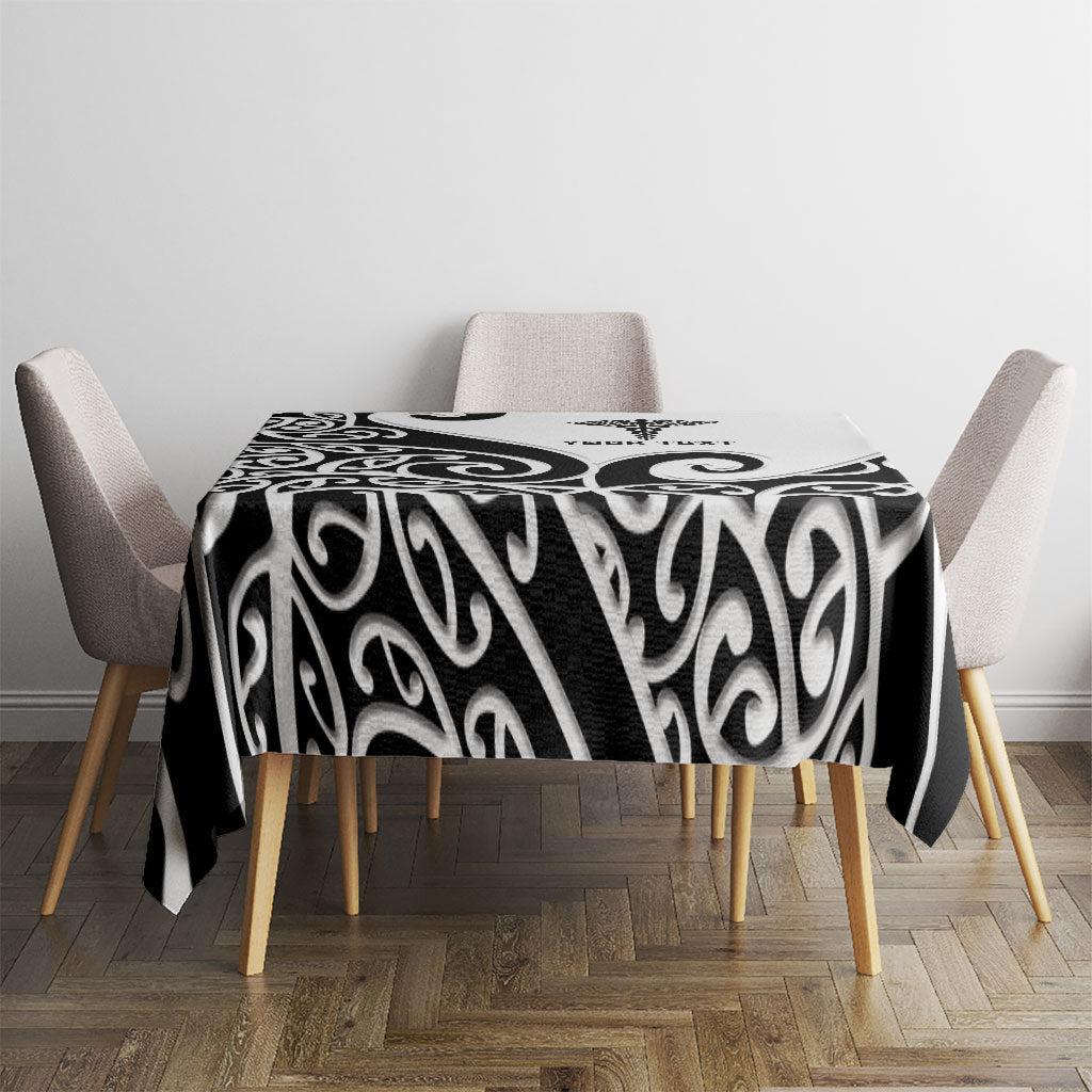 Personalised New Zealand Nurse Tablecloth Maori Koru Black Version LT05 - Polynesian Pride