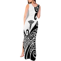 Personalised New Zealand Nurse Tank Maxi Dress Maori Koru Black Version LT05 - Polynesian Pride