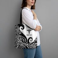 Personalised New Zealand Nurse Tote Bag Maori Koru Black Version LT05 - Polynesian Pride