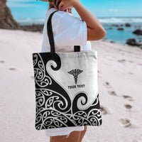 Personalised New Zealand Nurse Tote Bag Maori Koru Black Version LT05 - Polynesian Pride