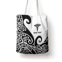 Personalised New Zealand Nurse Tote Bag Maori Koru Black Version LT05 - Polynesian Pride