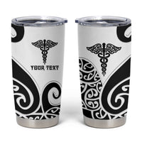 Personalised New Zealand Nurse Tumbler Cup Maori Koru Black Version LT05 Black - Polynesian Pride