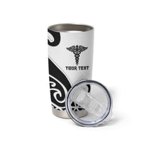 Personalised New Zealand Nurse Tumbler Cup Maori Koru Black Version LT05 - Polynesian Pride