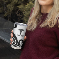 Personalised New Zealand Nurse Tumbler Cup Maori Koru Black Version LT05 - Polynesian Pride