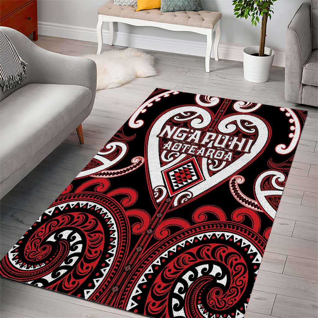 Aotearoa Ngapuhi Area Rug Maori Tribal Pattern