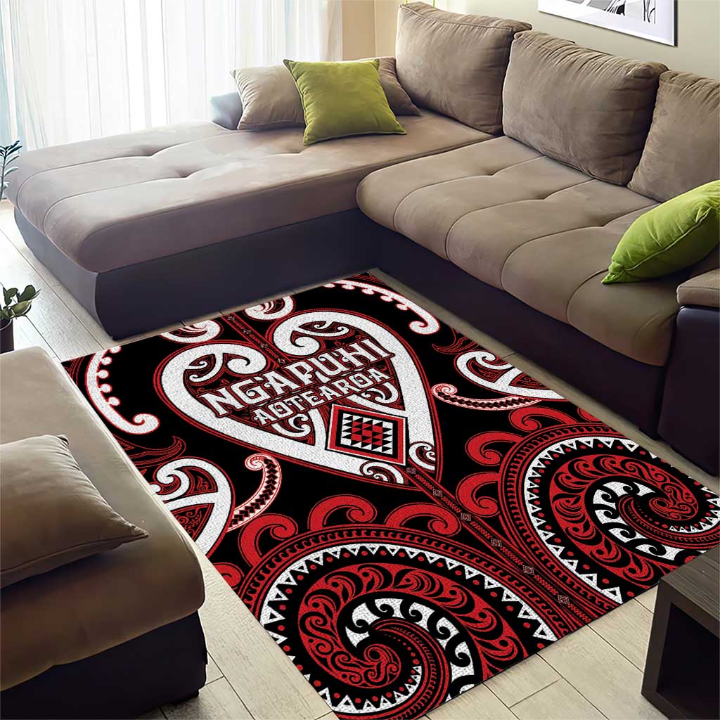 Aotearoa Ngapuhi Area Rug Maori Tribal Pattern
