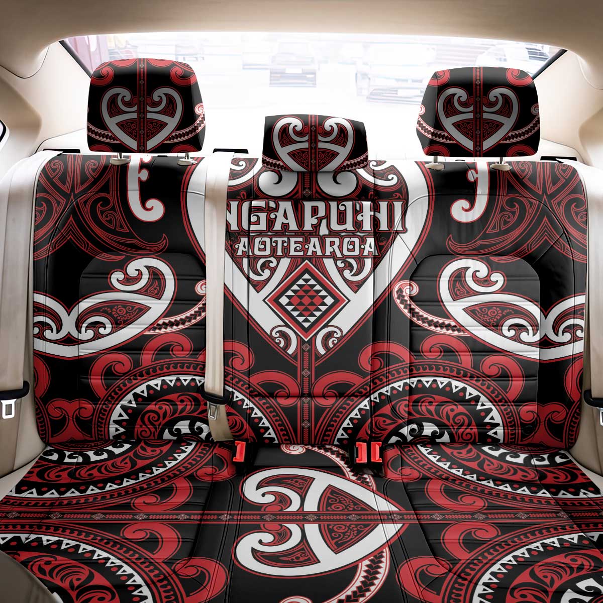 Aotearoa Ngapuhi Back Car Seat Cover Maori Tribal Pattern