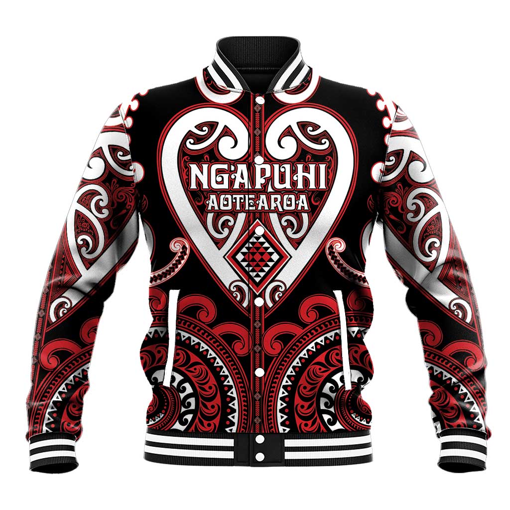 Custom Aotearoa Ngapuhi Baseball Jacket Maori Tribal Pattern LT05 Unisex Red - Polynesian Pride