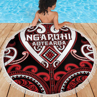 Aotearoa Ngapuhi Beach Blanket Maori Tribal Pattern LT05 - Polynesian Pride