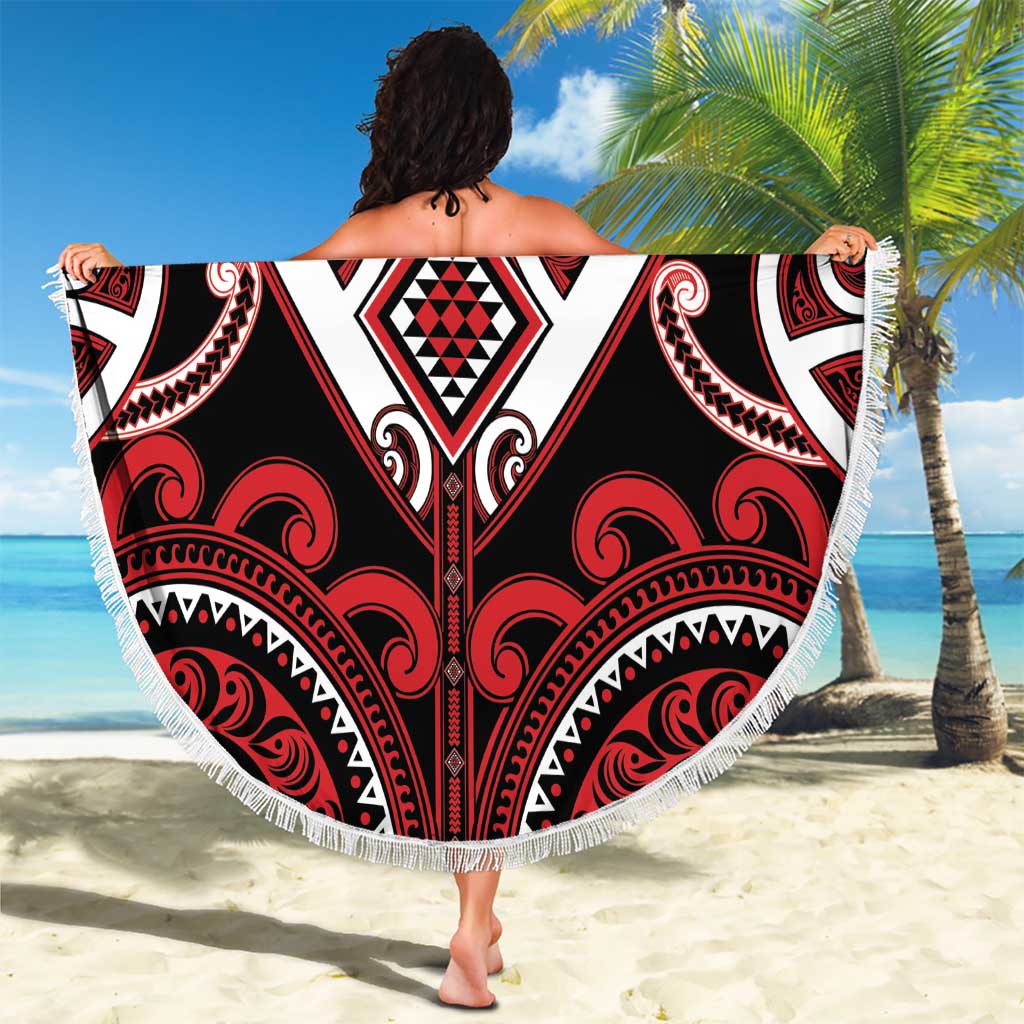 Aotearoa Ngapuhi Beach Blanket Maori Tribal Pattern LT05 - Polynesian Pride