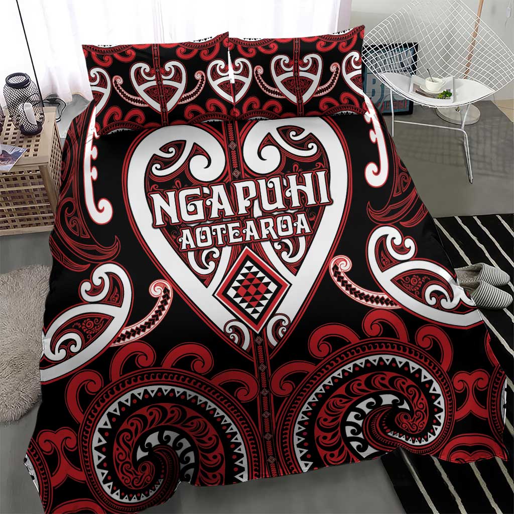 Aotearoa Ngapuhi Bedding Set Maori Tribal Pattern