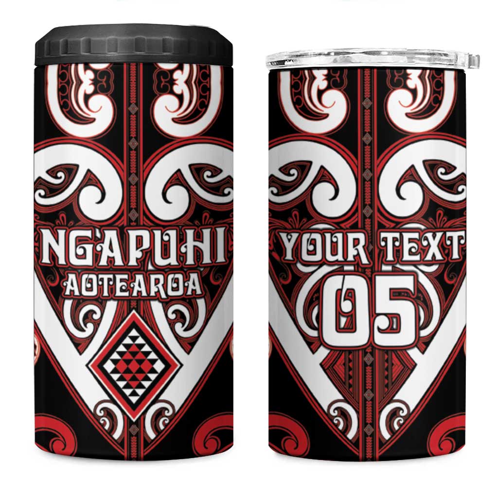 Custom Aotearoa Ngapuhi 4 in 1 Can Cooler Tumbler Maori Tribal Pattern LT05 One Size: 16 oz Red - Polynesian Pride
