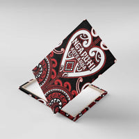 Aotearoa Ngapuhi Canvas Wall Art Maori Tribal Pattern LT05 With Frame Red - Polynesian Pride