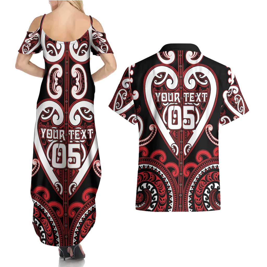 Custom Aotearoa Ngapuhi Couples Matching Summer Maxi Dress and Hawaiian Shirt Maori Tribal Pattern LT05 - Polynesian Pride