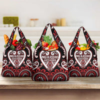 Aotearoa Ngapuhi Grocery Bag Maori Tribal Pattern LT05 3-pack One Size Red - Polynesian Pride