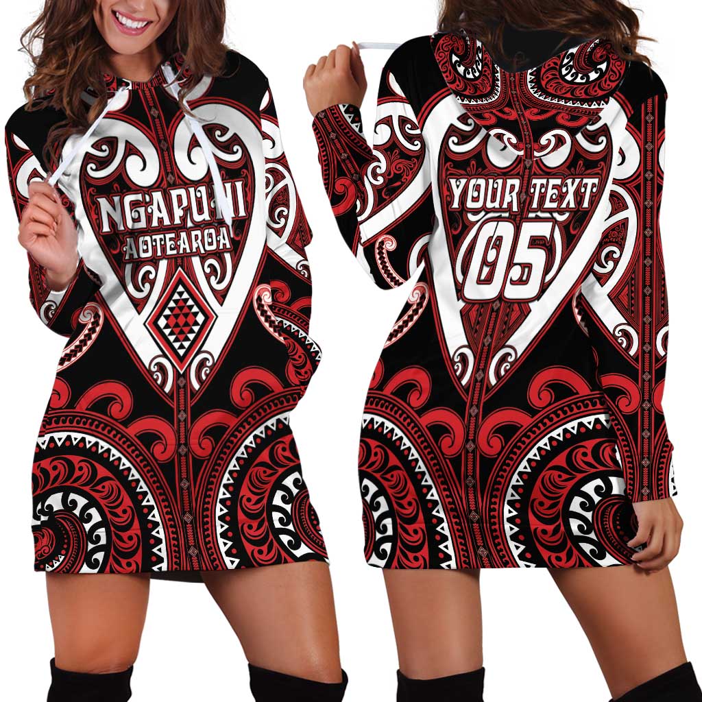 Custom Aotearoa Ngapuhi Hoodie Dress Maori Tribal Pattern LT05 - Polynesian Pride