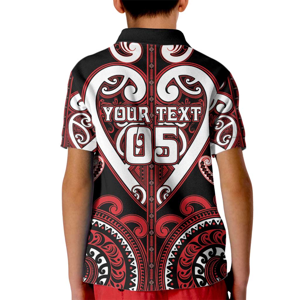 Custom Aotearoa Ngapuhi Kid Polo Shirt Maori Tribal Pattern