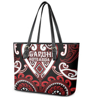 Aotearoa Ngapuhi Leather Tote Bag Maori Tribal Pattern LT05 - Polynesian Pride