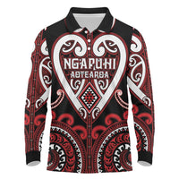Custom Aotearoa Ngapuhi Long Sleeve Polo Shirt Maori Tribal Pattern