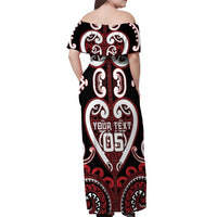 Custom Aotearoa Ngapuhi Off Shoulder Maxi Dress Maori Tribal Pattern LT05 - Polynesian Pride