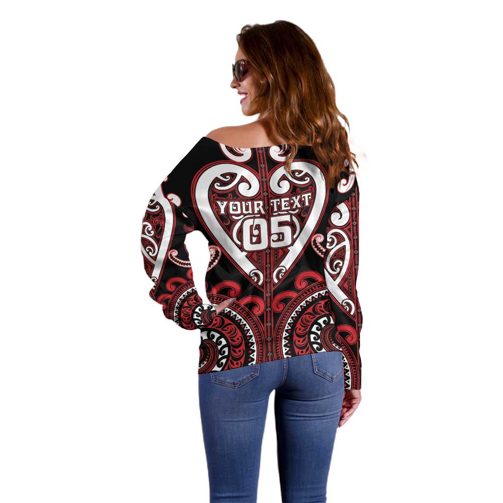 Custom Aotearoa Ngapuhi Off Shoulder Sweater Maori Tribal Pattern