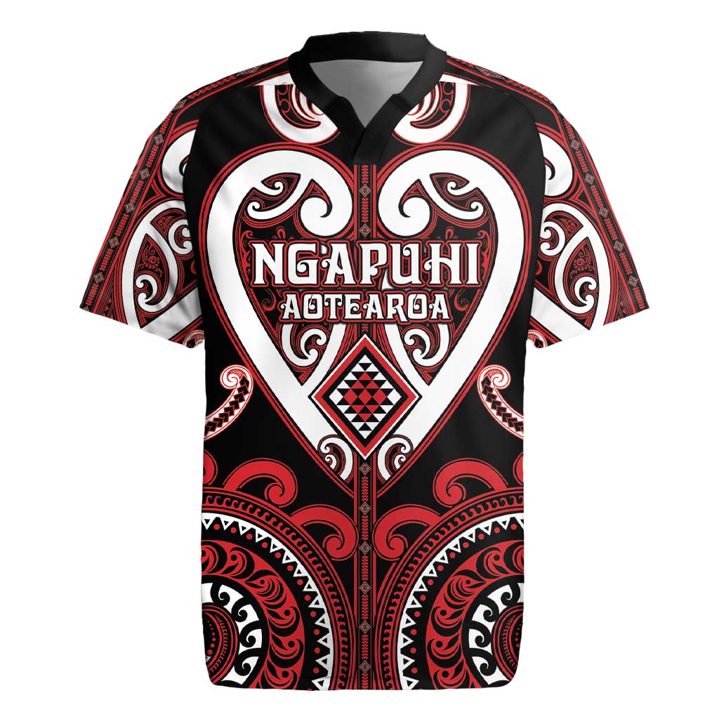 Custom Aotearoa Ngapuhi Rugby Jersey Maori Tribal Pattern LT05 Red - Polynesian Pride