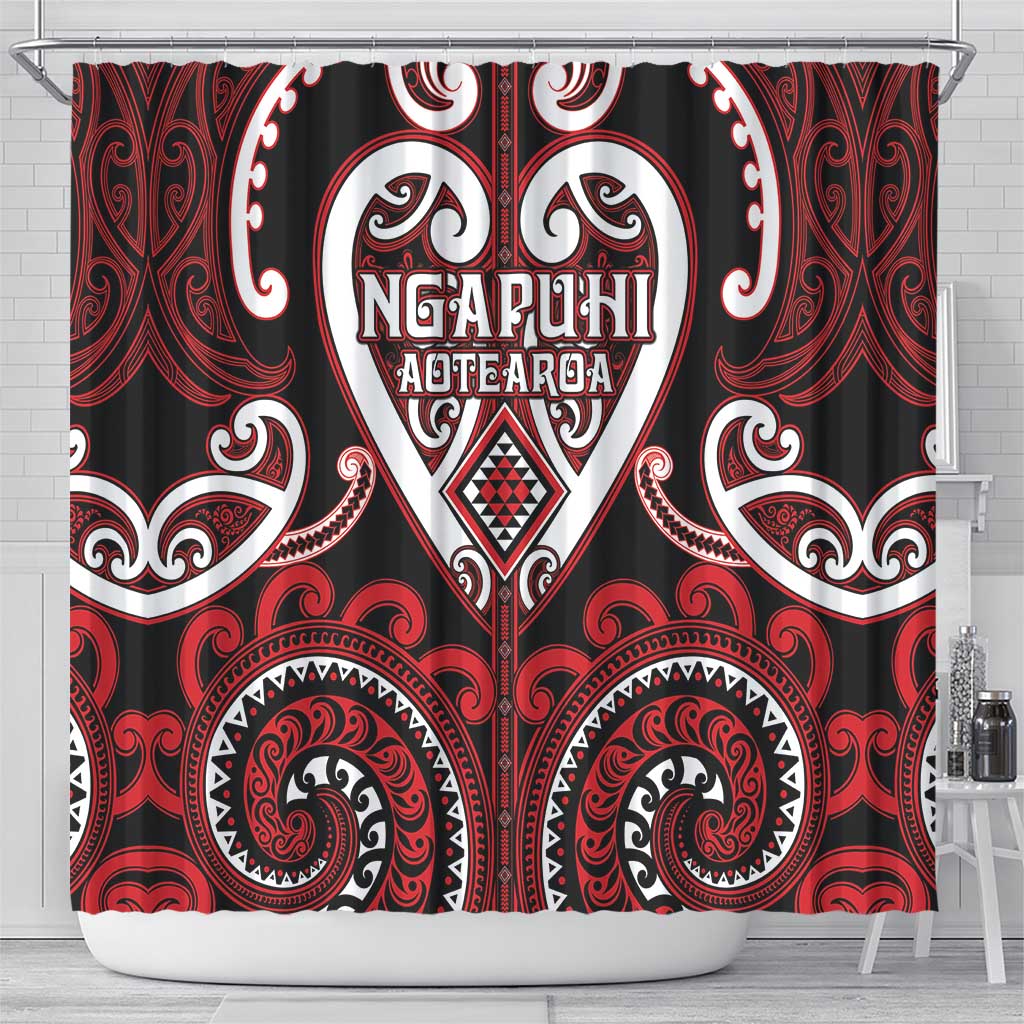 Aotearoa Ngapuhi Shower Curtain Maori Tribal Pattern
