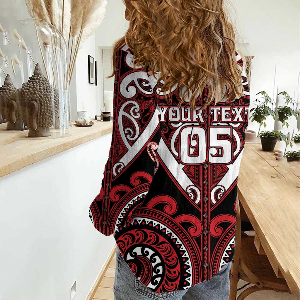 Custom Aotearoa Ngapuhi Women Casual Shirt Maori Tribal Pattern