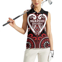 Custom Aotearoa Ngapuhi Women Sleeveless Polo Shirt Maori Tribal Pattern