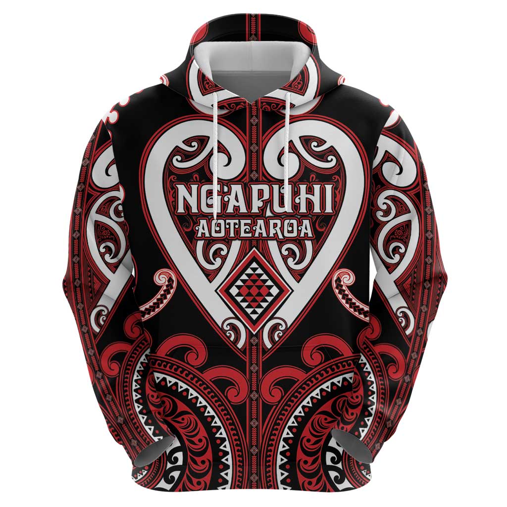 Custom Aotearoa Ngapuhi Zip Hoodie Maori Tribal Pattern