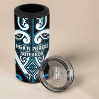 Custom Aotearoa Ngati Porou 4 in 1 Can Cooler Tumbler Maori Tribal Pattern LT05 - Polynesian Pride