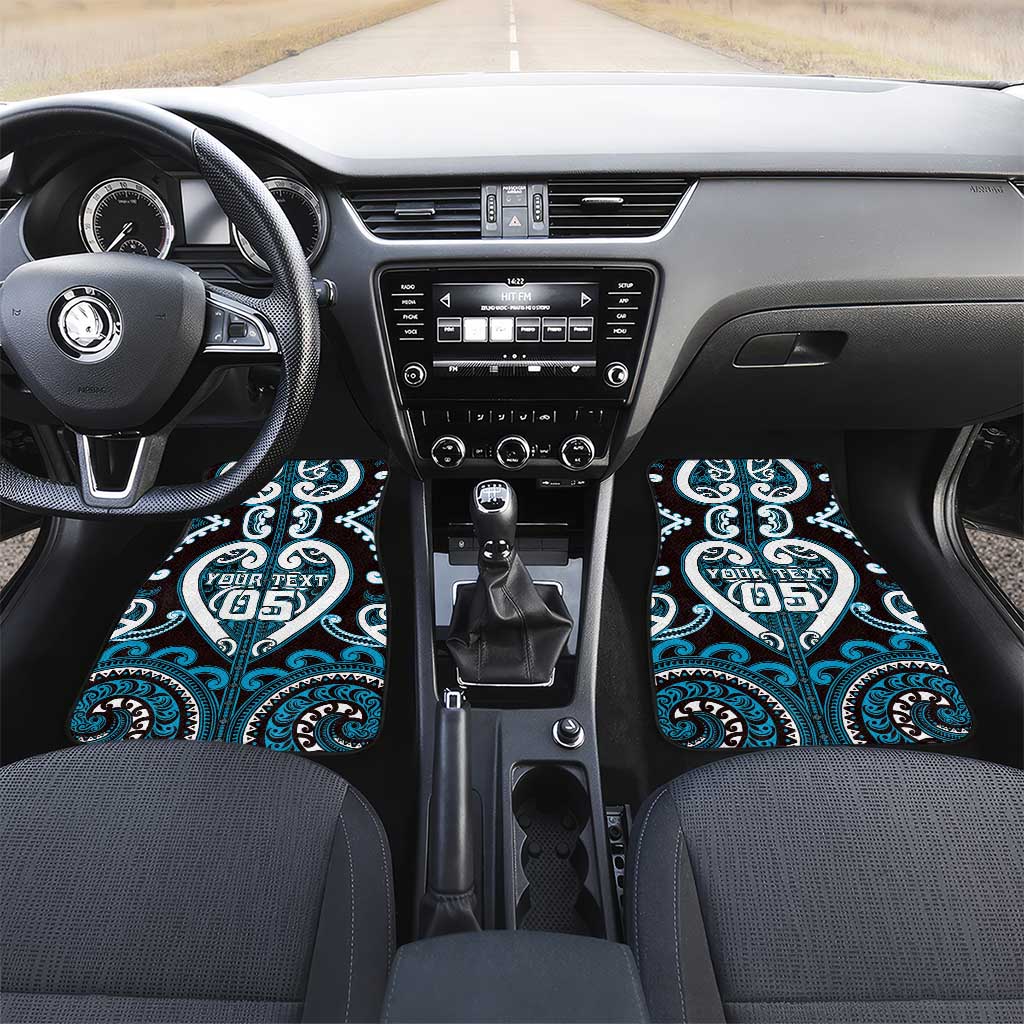 Aotearoa Ngati Porou Car Mats Maori Tribal Pattern LT05 Set 2pcs - Front Blue - Polynesian Pride