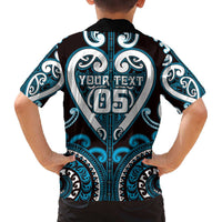 Custom Aotearoa Ngati Porou Family Matching Off The Shoulder Long Sleeve Dress and Hawaiian Shirt Maori Tribal Pattern