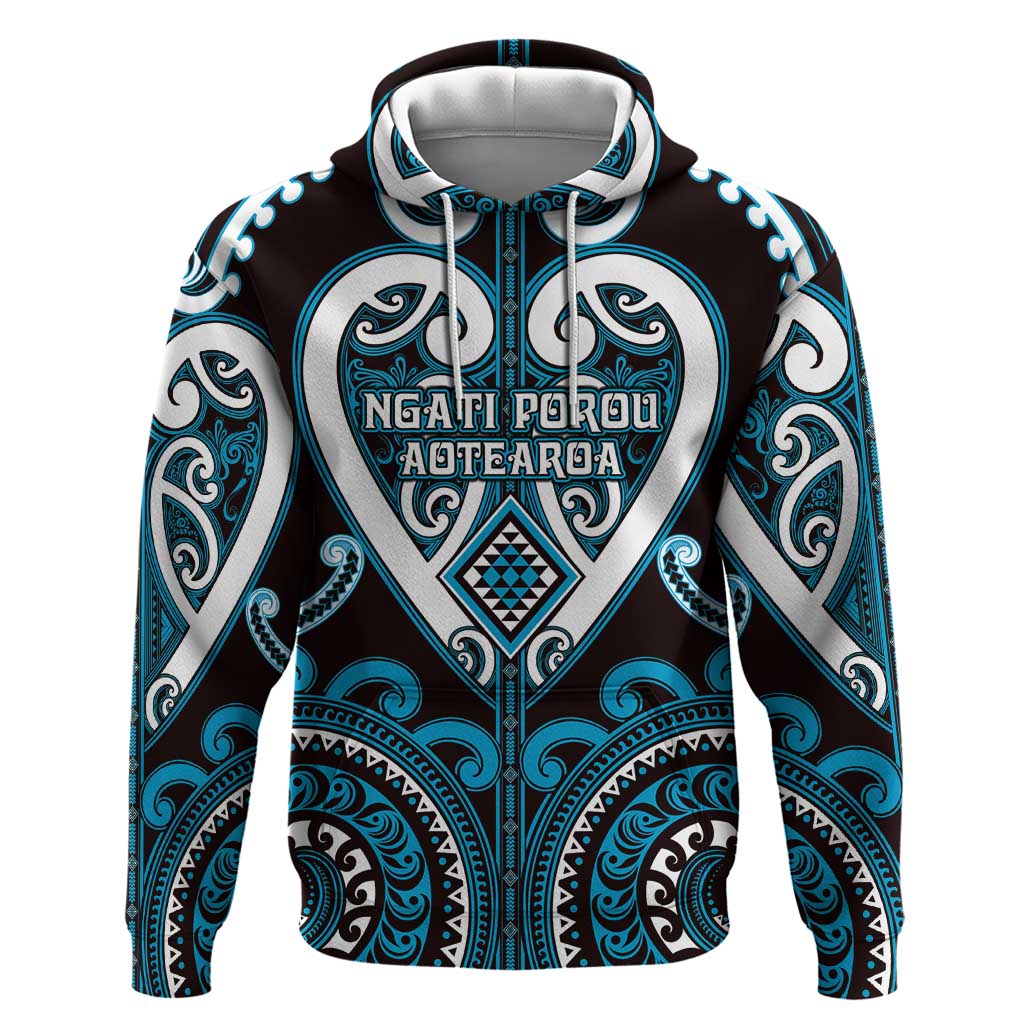 Custom Aotearoa Ngati Porou Hoodie Maori Tribal Pattern