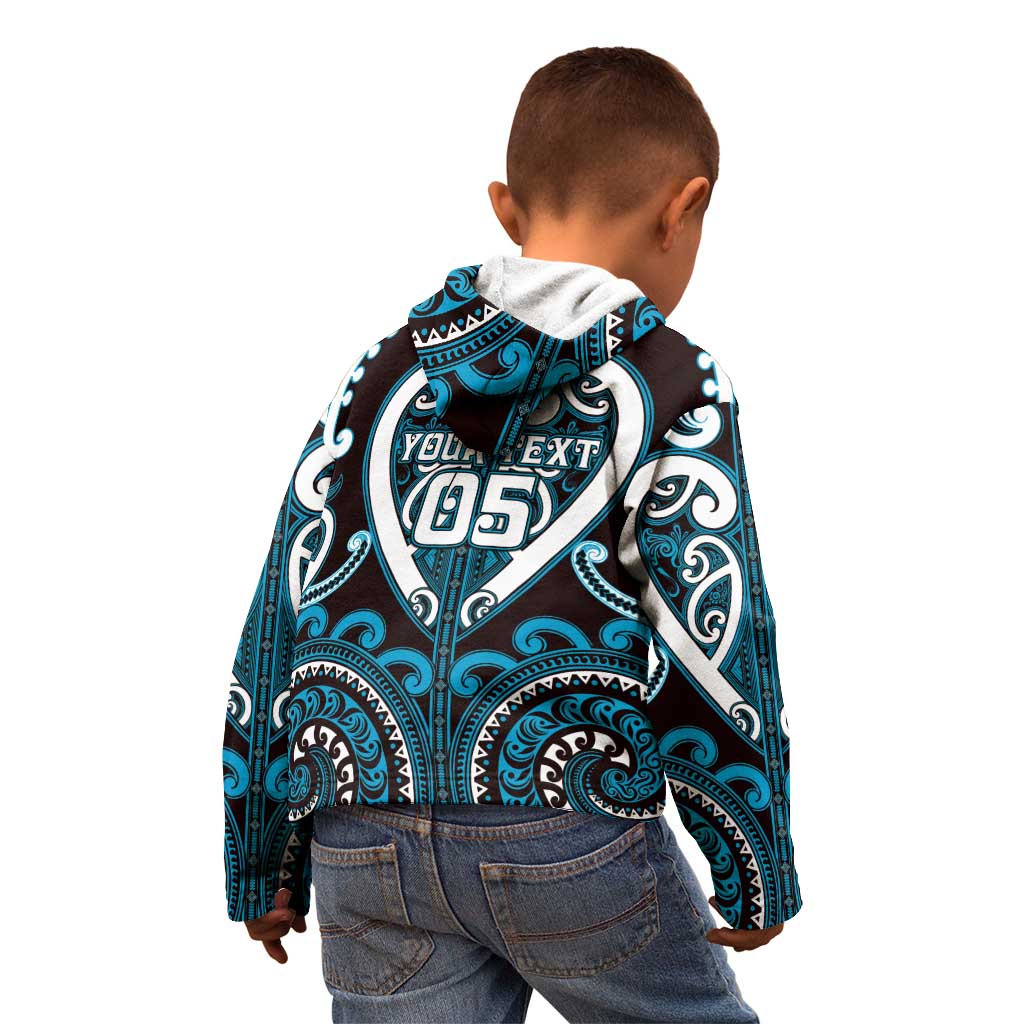 Custom Aotearoa Ngati Porou Kid Hoodie Maori Tribal Pattern