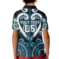 Custom Aotearoa Ngati Porou Kid Polo Shirt Maori Tribal Pattern