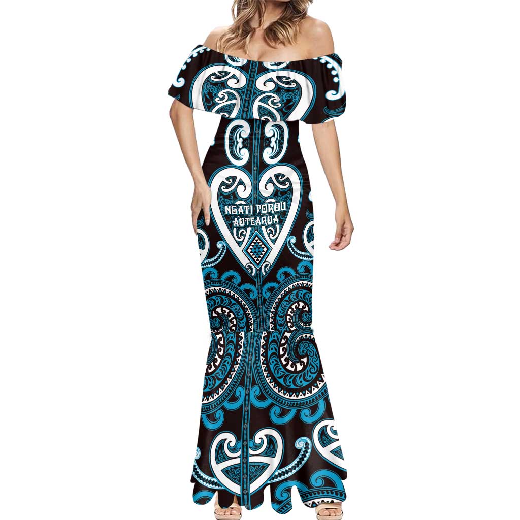 Custom Aotearoa Ngati Porou Mermaid Dress Maori Tribal Pattern
