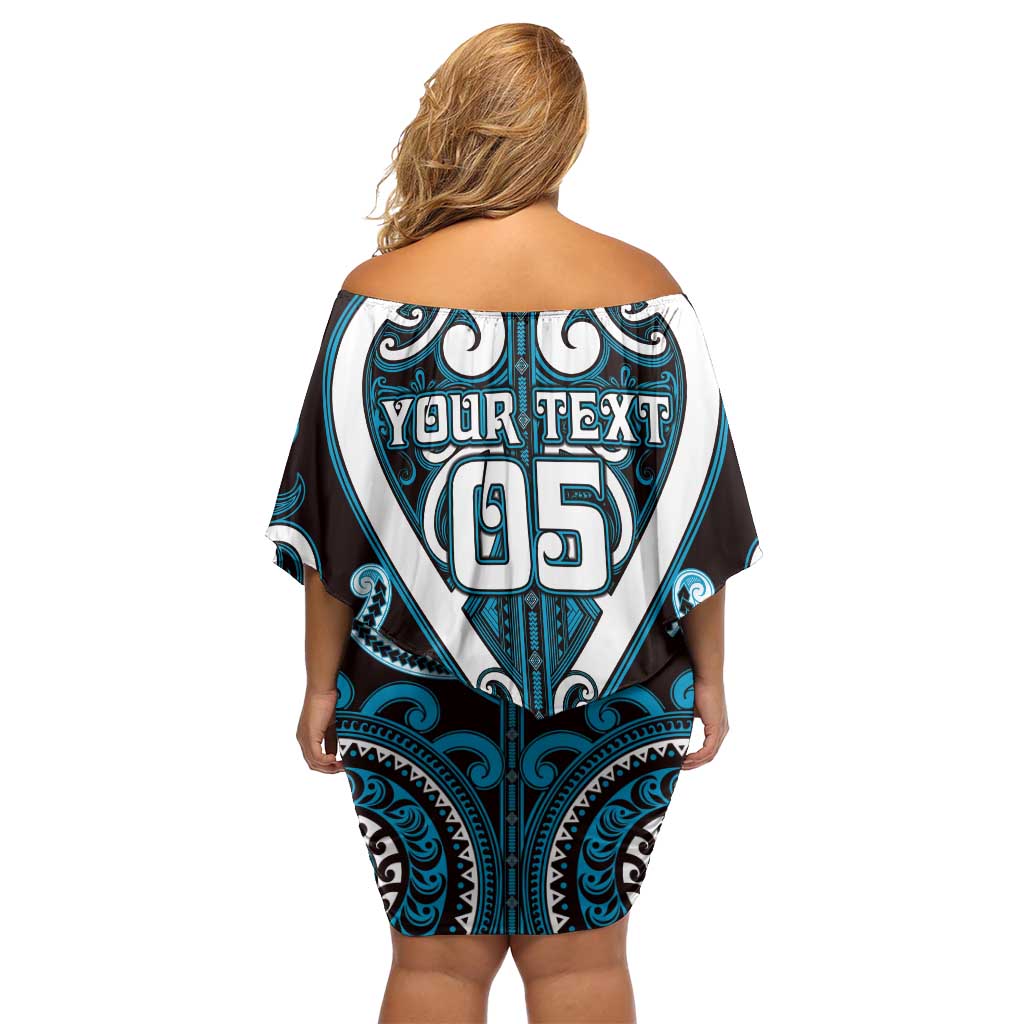 Custom Aotearoa Ngati Porou Off Shoulder Short Dress Maori Tribal Pattern