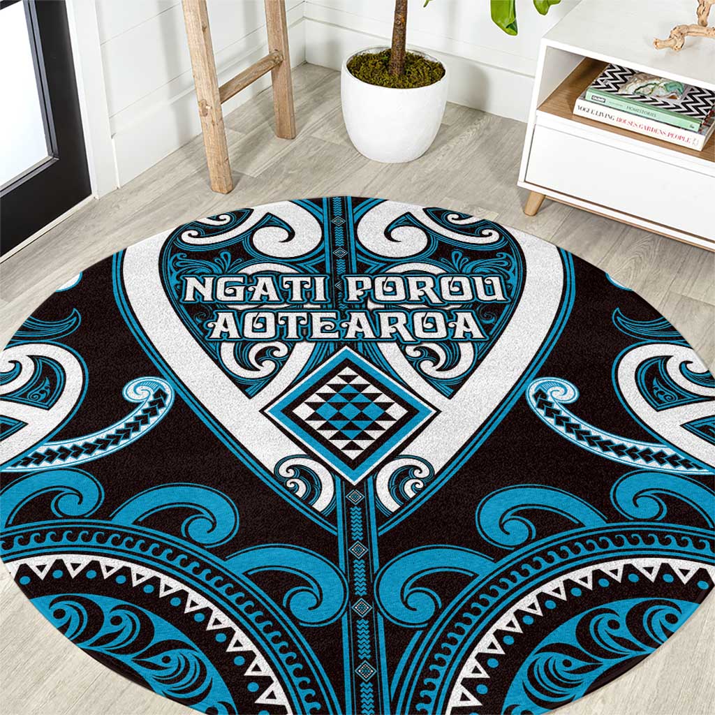 Aotearoa Ngati Porou Round Carpet Maori Tribal Pattern