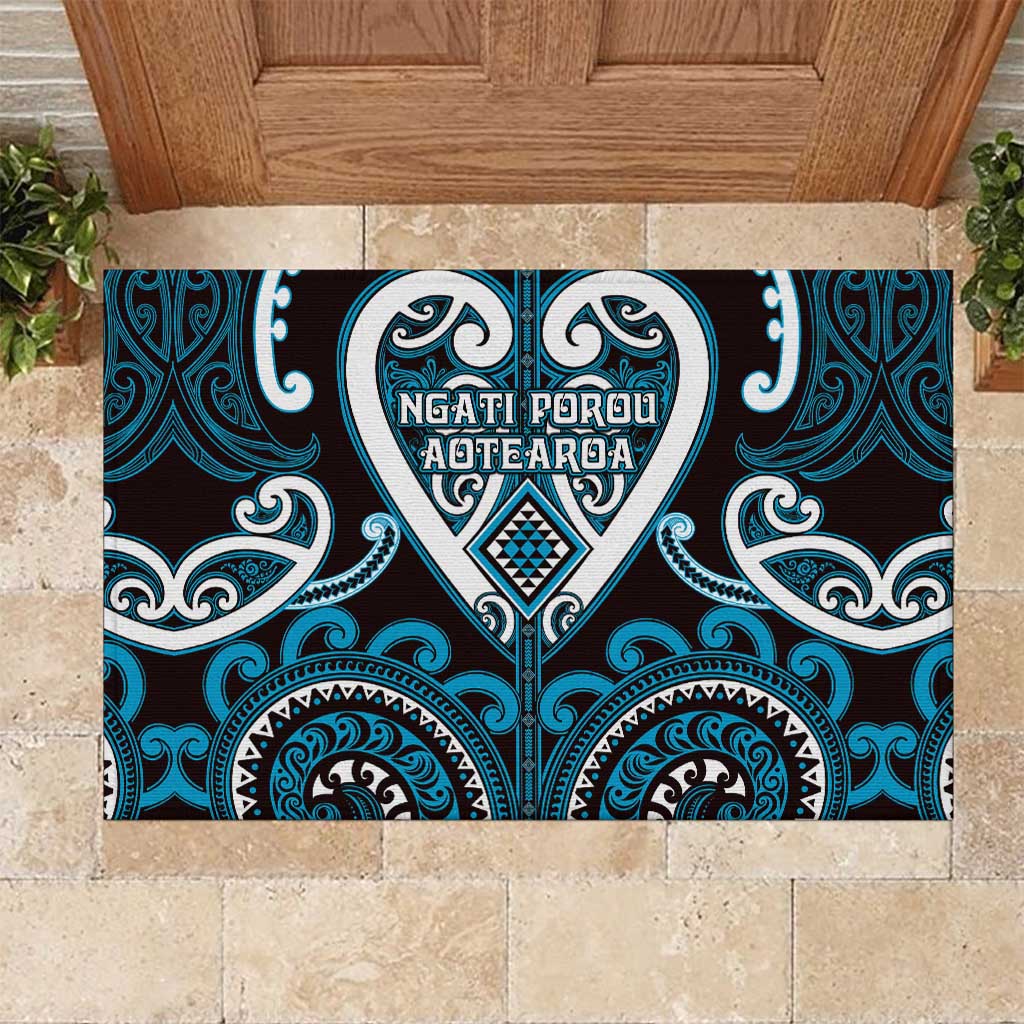 Aotearoa Ngati Porou Rubber Doormat Maori Tribal Pattern