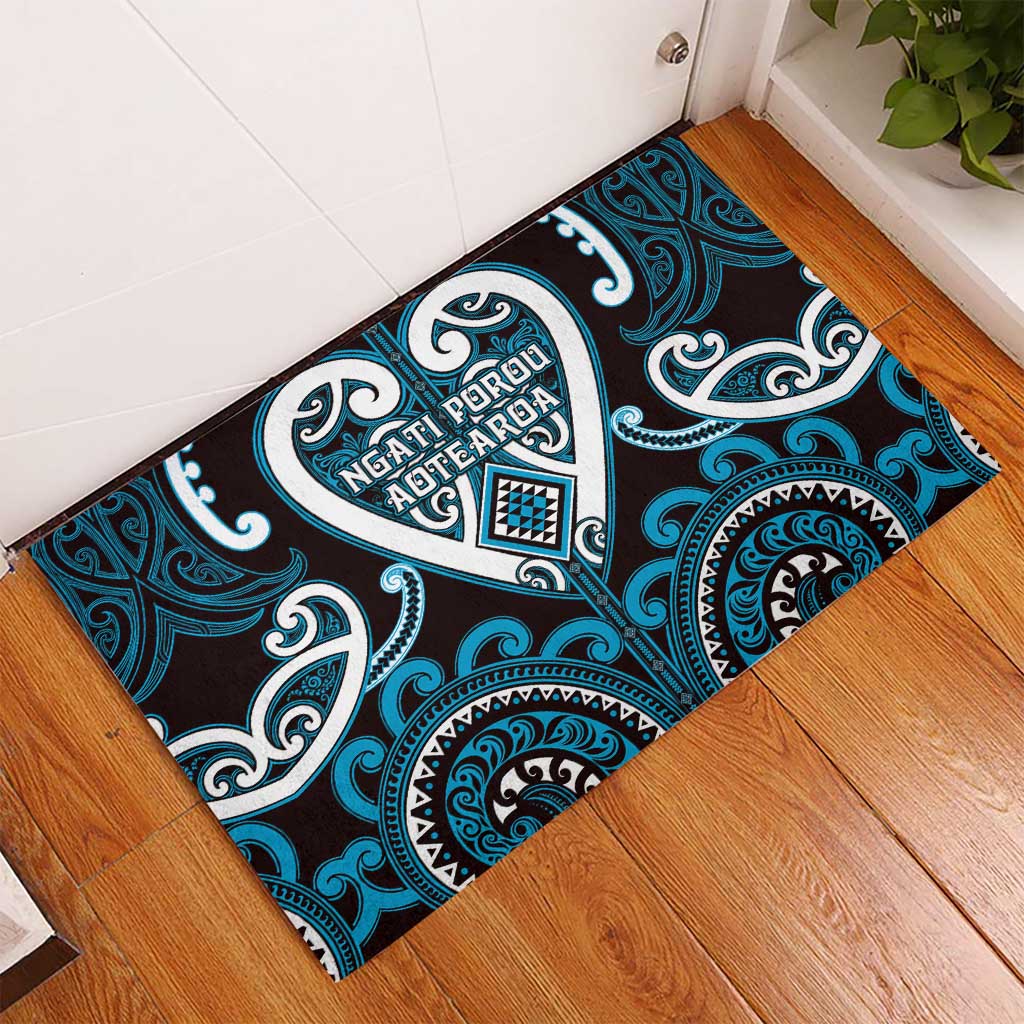 Aotearoa Ngati Porou Rubber Doormat Maori Tribal Pattern