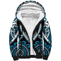Custom Aotearoa Ngati Porou Sherpa Hoodie Maori Tribal Pattern LT05 Unisex Blue - Polynesian Pride