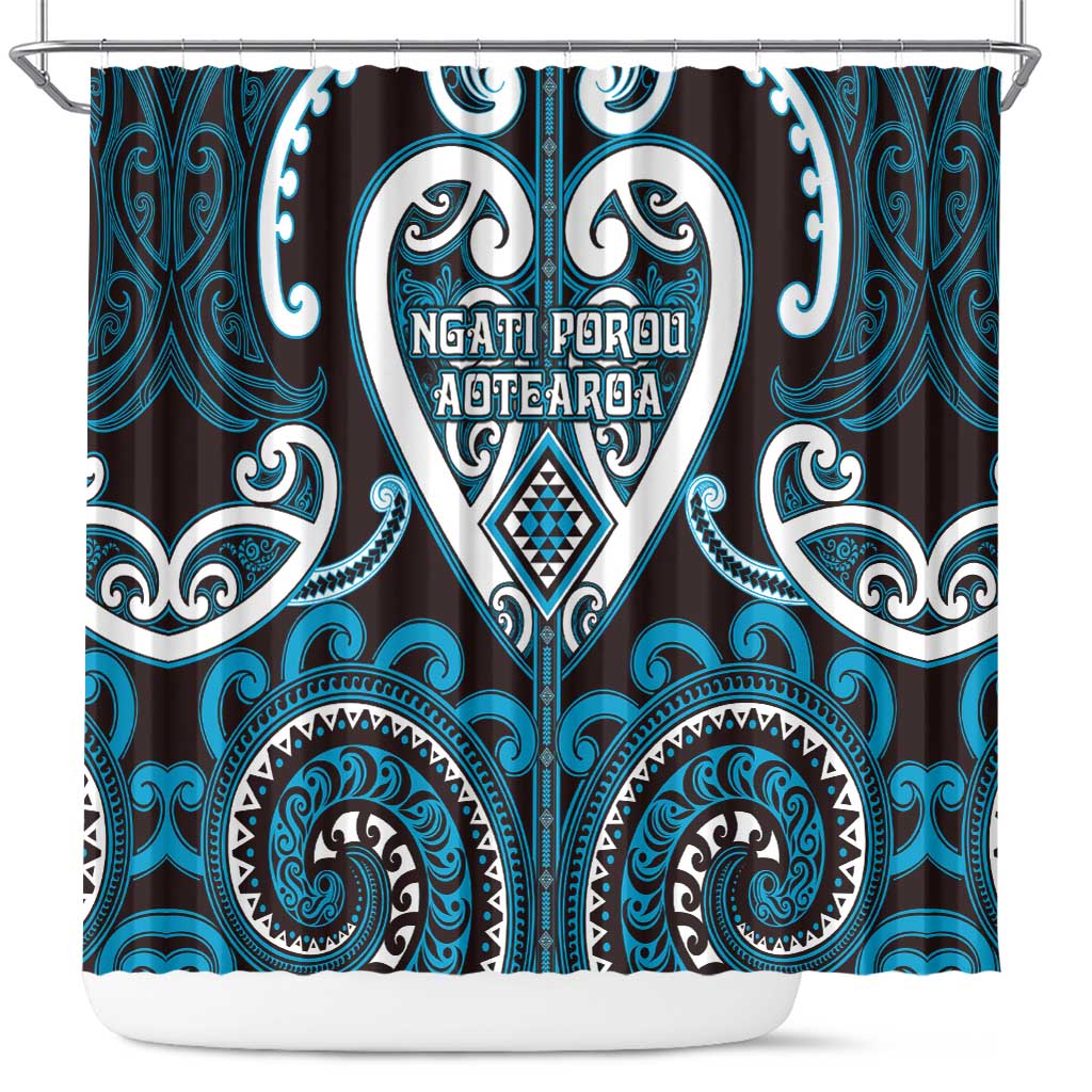 Aotearoa Ngati Porou Shower Curtain Maori Tribal Pattern